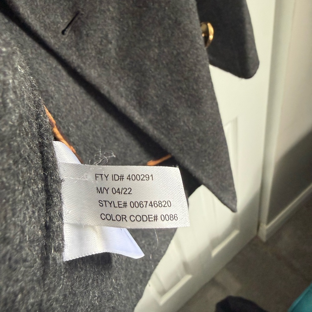 Express Double-Breasted Charcoal Gray Blazer with Gold Buttons - Picture 4 of 6